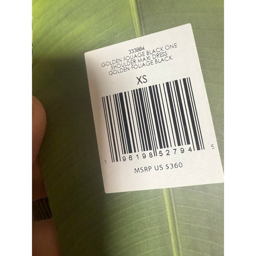 NWT Farm Rio Golden Foliage Black One Shoulder Maxi Dress Sz. XS - Picture 6 of 9